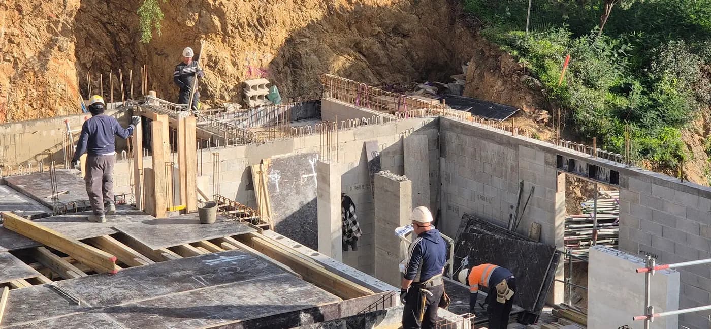 Janvier 2026 coffrage plancher haut du RDC de la villa Hélios