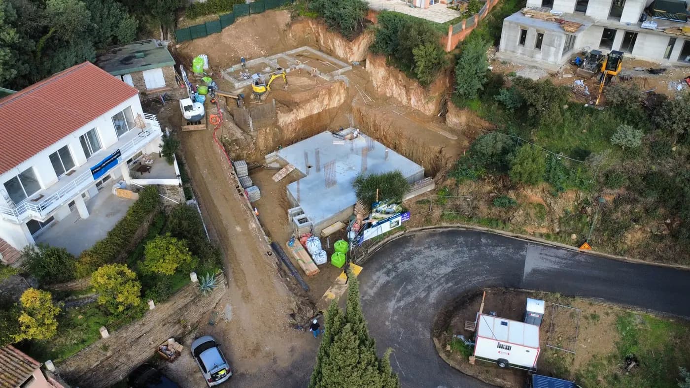 Décembre 2025 fin du plancher bas de la villa Hélios