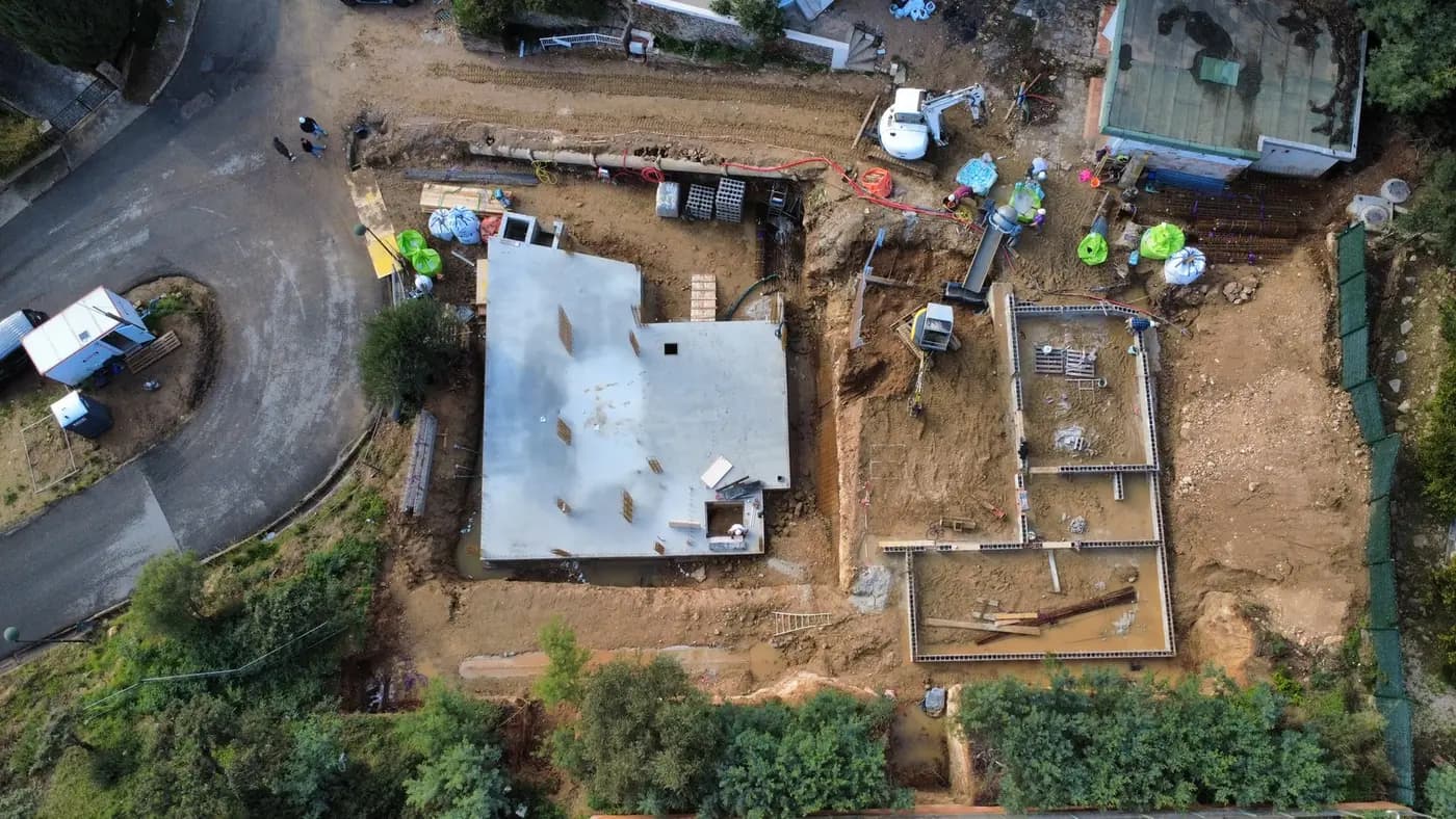 Décembre 2025 fin du plancher bas de la villa Hélios